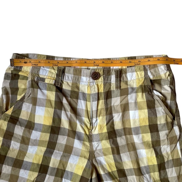 Guess Jeans Men’s Cargo Shorts Plaid Yellow Brown White - Size 33 US - Picture 4 of 6